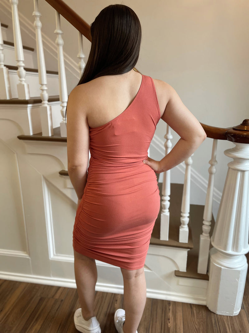 Just Yearning One Shoulder Dress