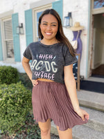 Sassy Satin Pleated Skirt