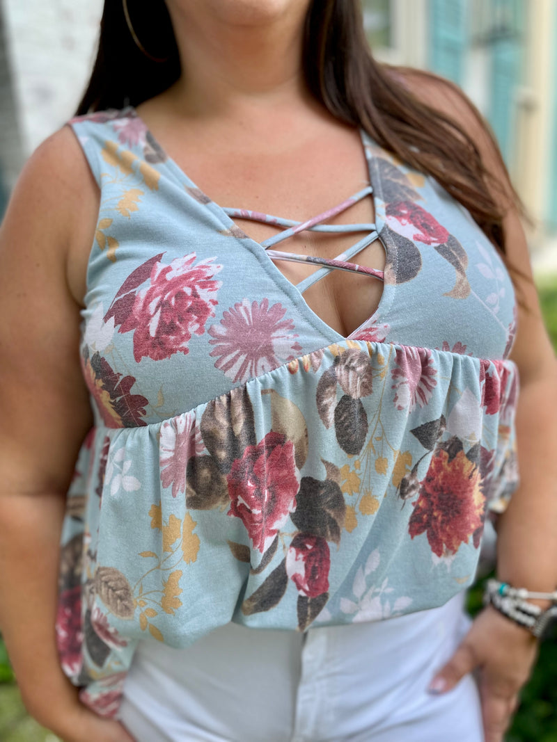 Rochelle Floral Print Babydoll Top