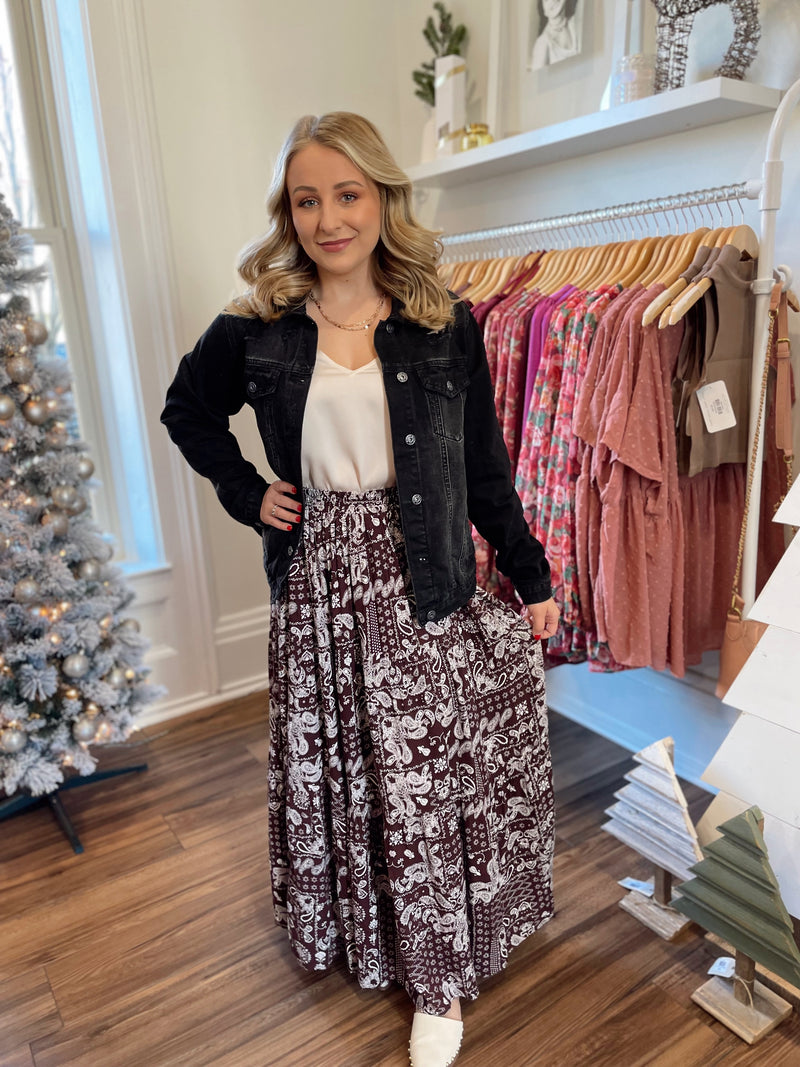 Boho Paisley Maxi Skirt