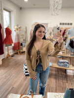 Ashe Ribbed Front Tie Top