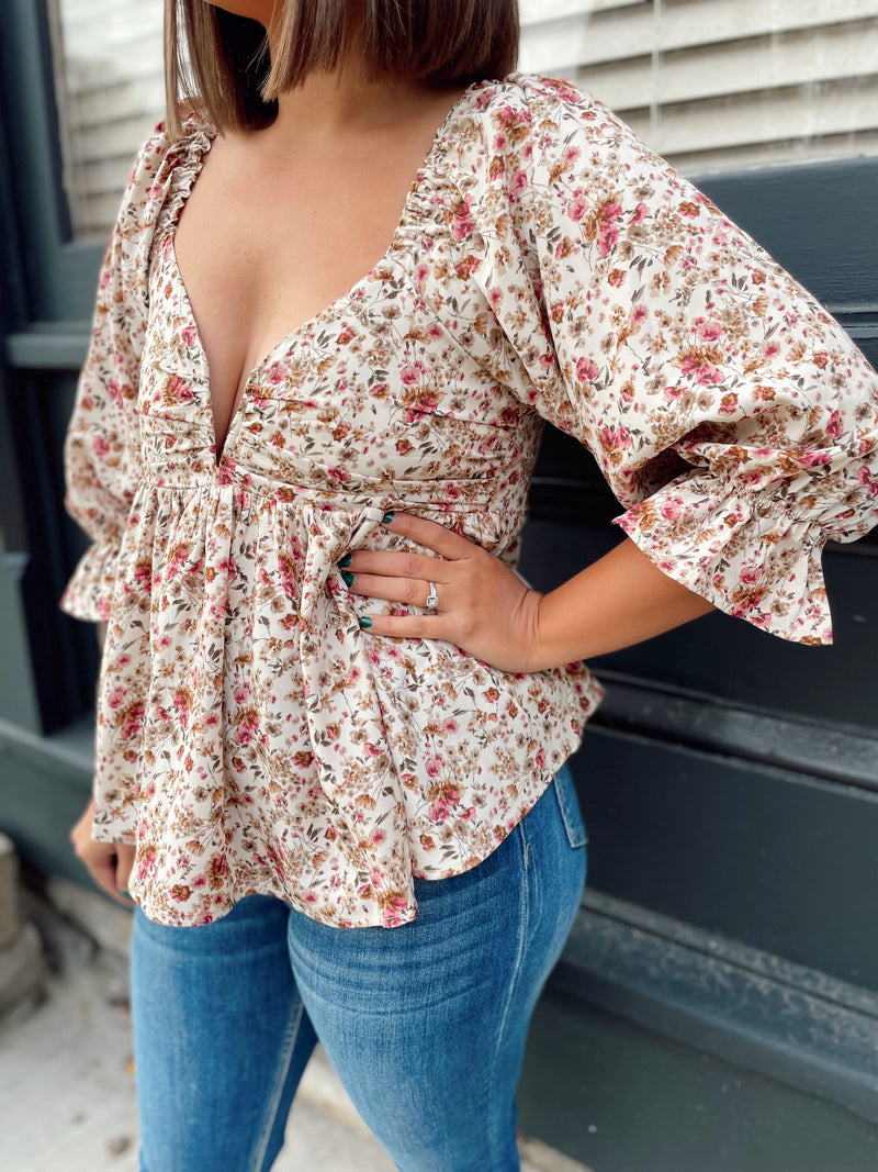 Halle Floral Print Top