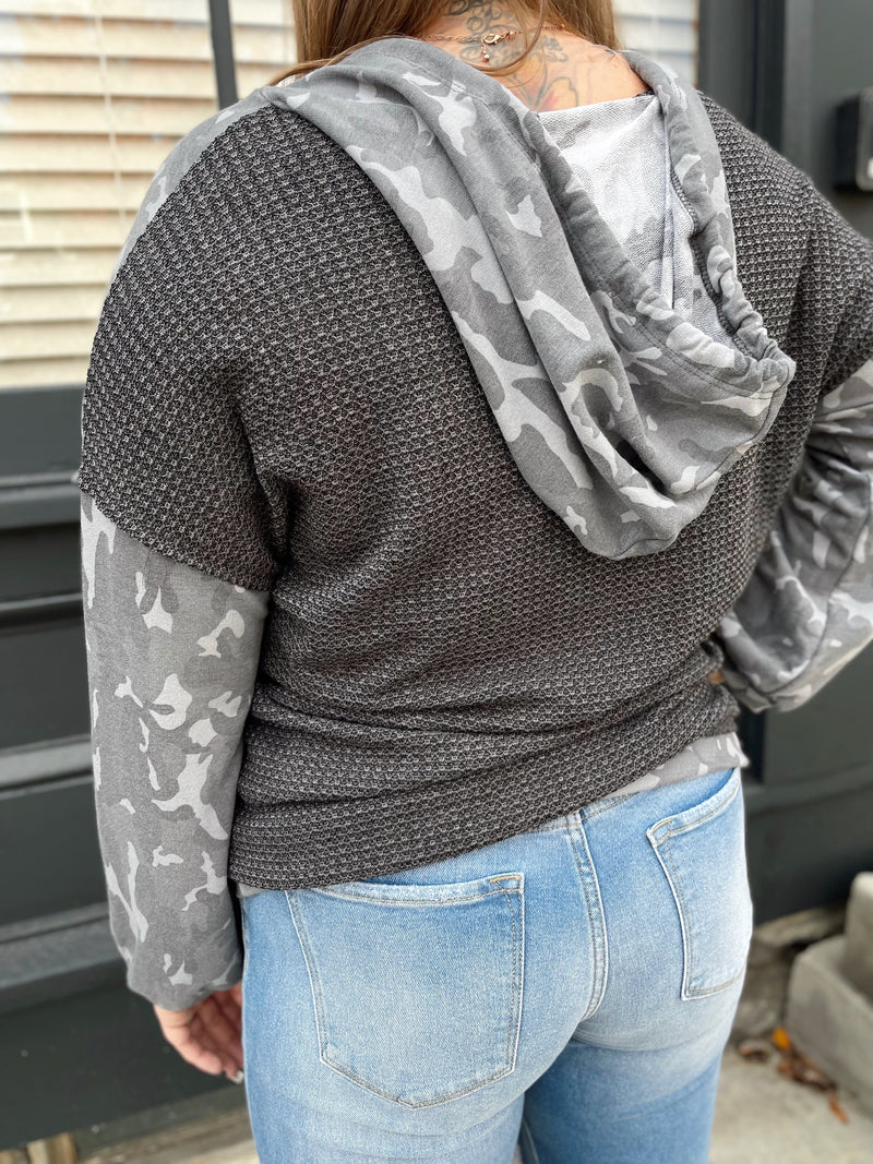 Mosalyn Camo Print Hoodie