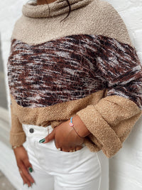 Emily Color Block Cowl Neck Top