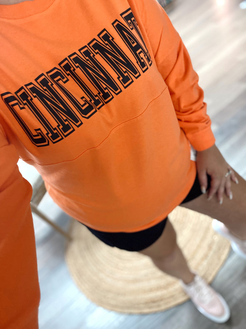 Cincinnati Game Day Long Sleeve- Orange