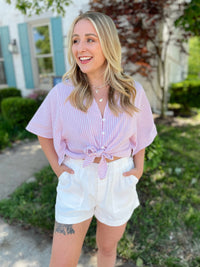 Lauryn Twill Shorts-Off White