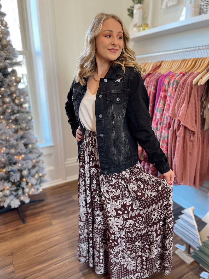 Boho Paisley Maxi Skirt