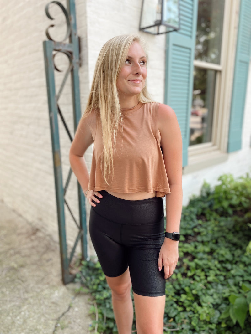 Get It Girl Faux Leather Biker Shorts