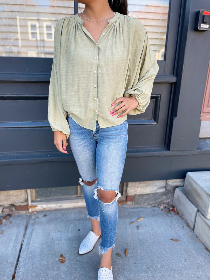 Austen Textured Button Down Blouse