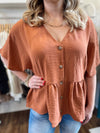 Rammona Peplum Blouse-Amber