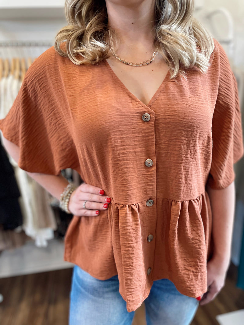 Rammona Peplum Blouse-Amber