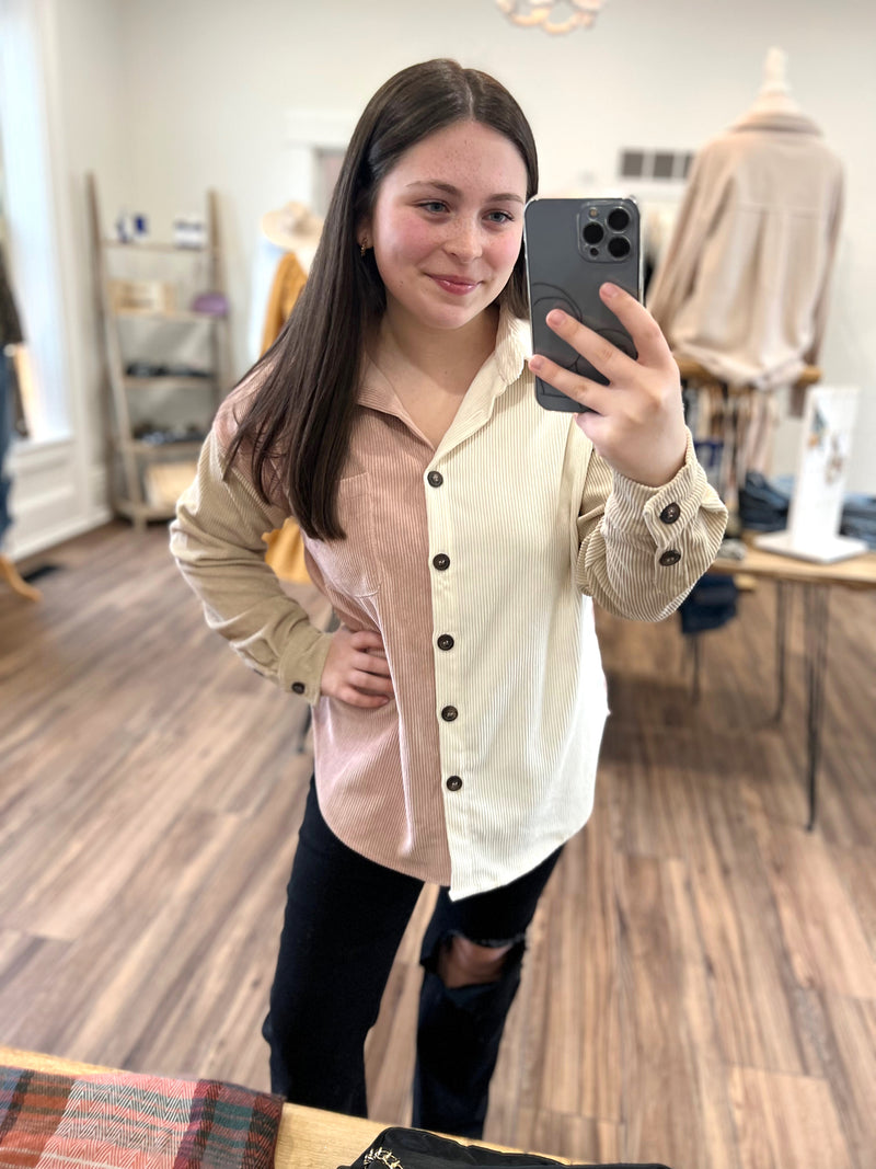 Hey You Colorblock Shacket