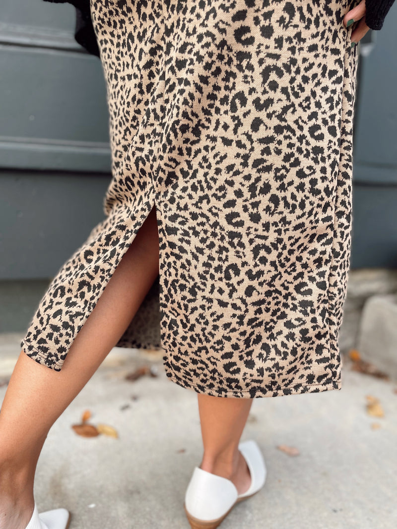 Lina Cheetah Midi Skirt