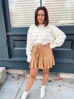 Rayna Suede Tiered Skort