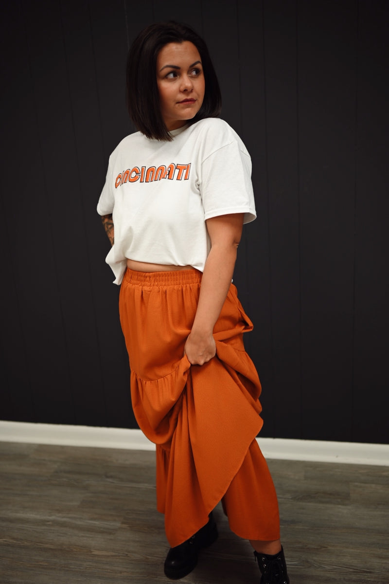 Frankie Tiered Maxi Skirt-Amber
