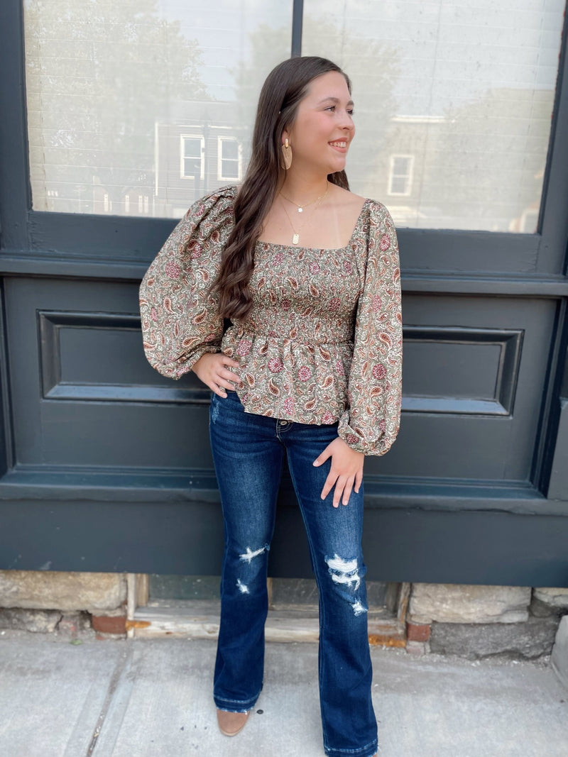 Ozzy Smocked Peplum Top
