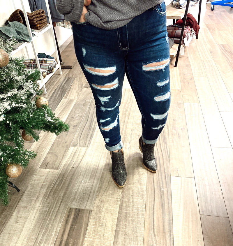 Mia Distressed Dark Wash Jeans