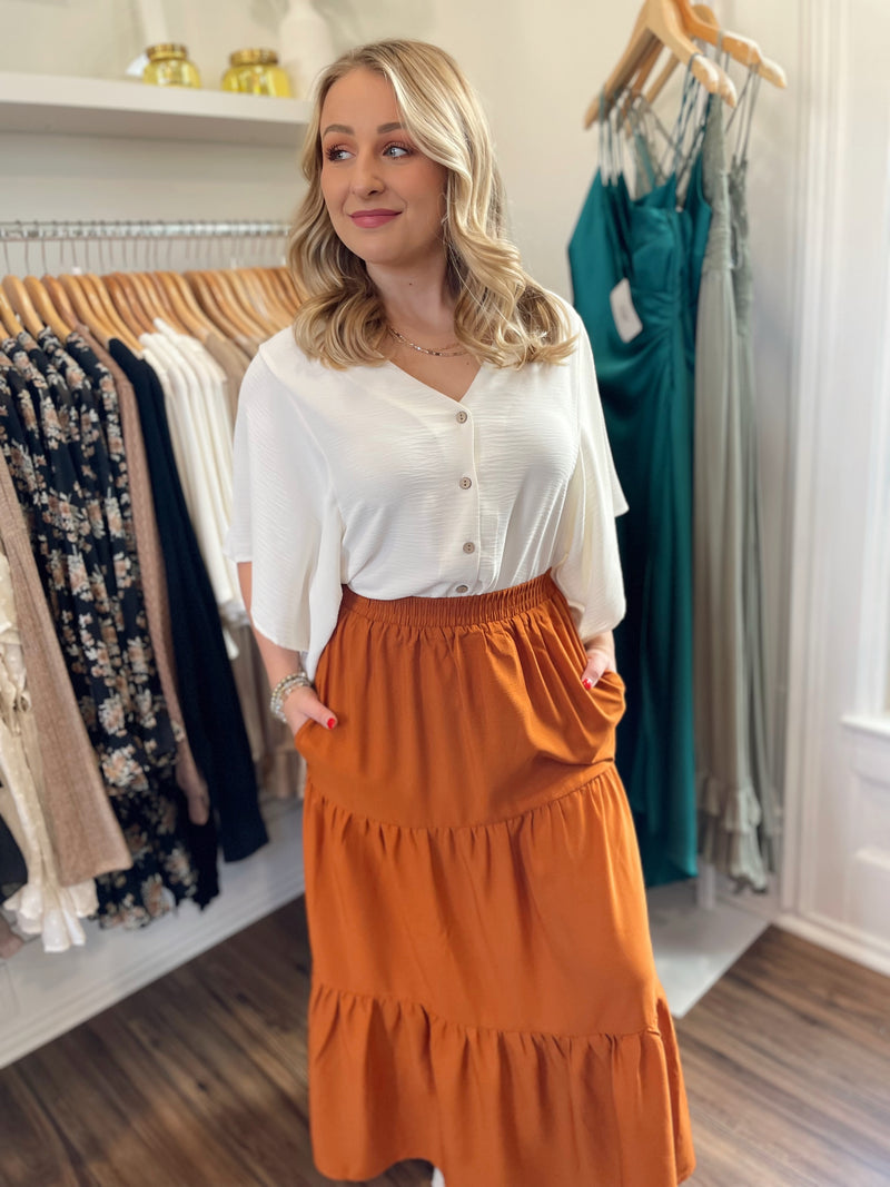 Frankie Tiered Maxi Skirt-Amber