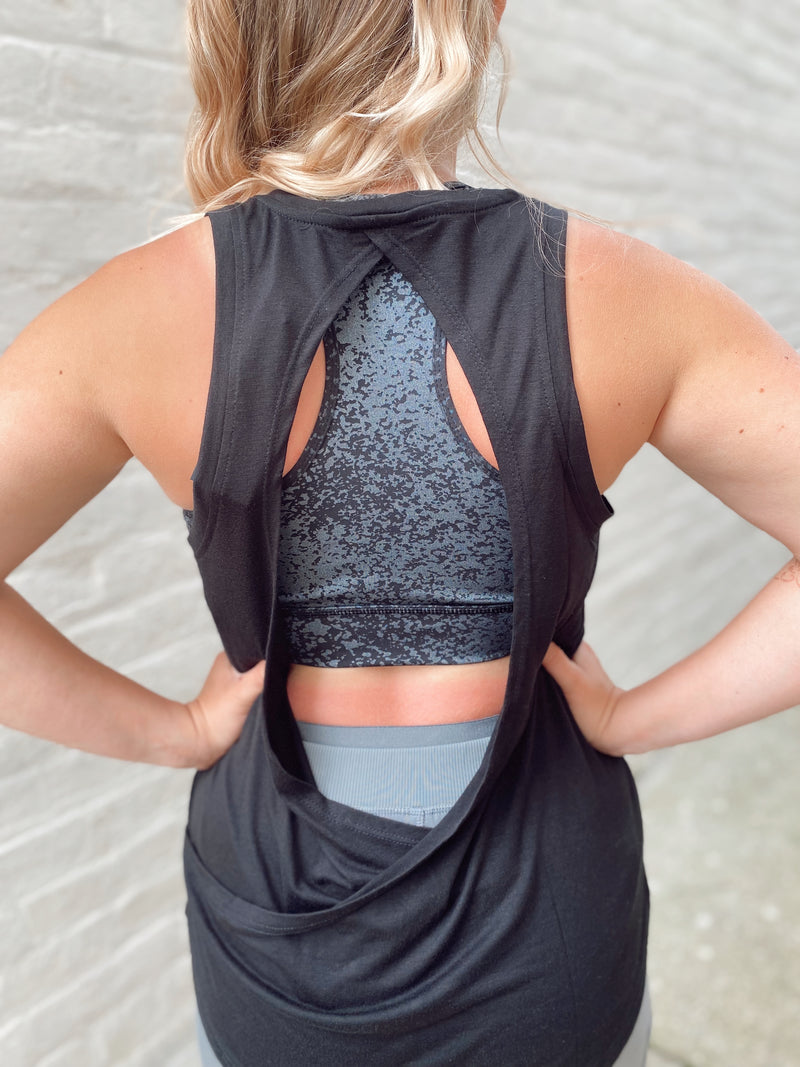 Lana Open Overlay Back Tank Top