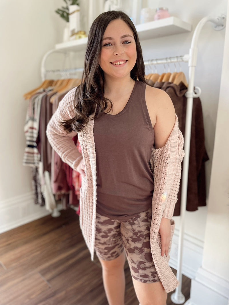 Delta Spotted Jacquard Highwaist Biker Shorts-Iris/Bark