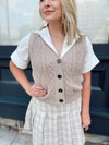 Kesley Sleeveless Cable Knit Sweater-Cocoa
