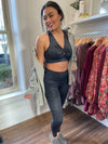 Shimmer Baby Foil Print Sports Bra