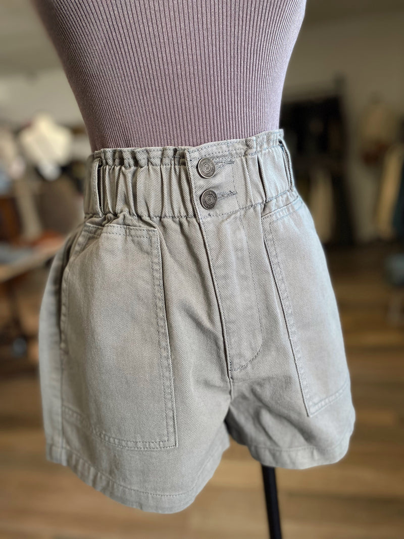 Piper Denim Shorts-Mint