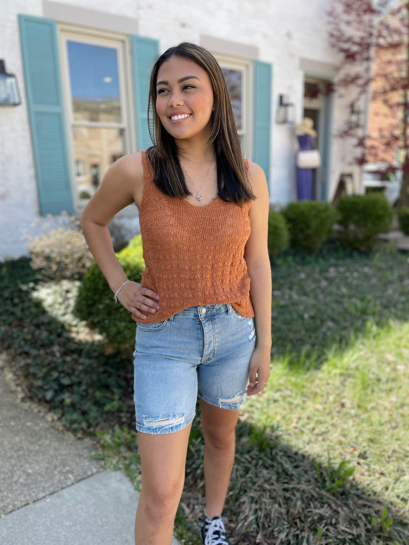 Easy On Me Crochet Tank-Gucci