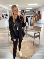 Headed North Faux Leather Jacket-Black
