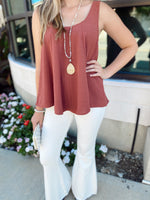 Kaiya Textured Sleeveless Top-Sienna