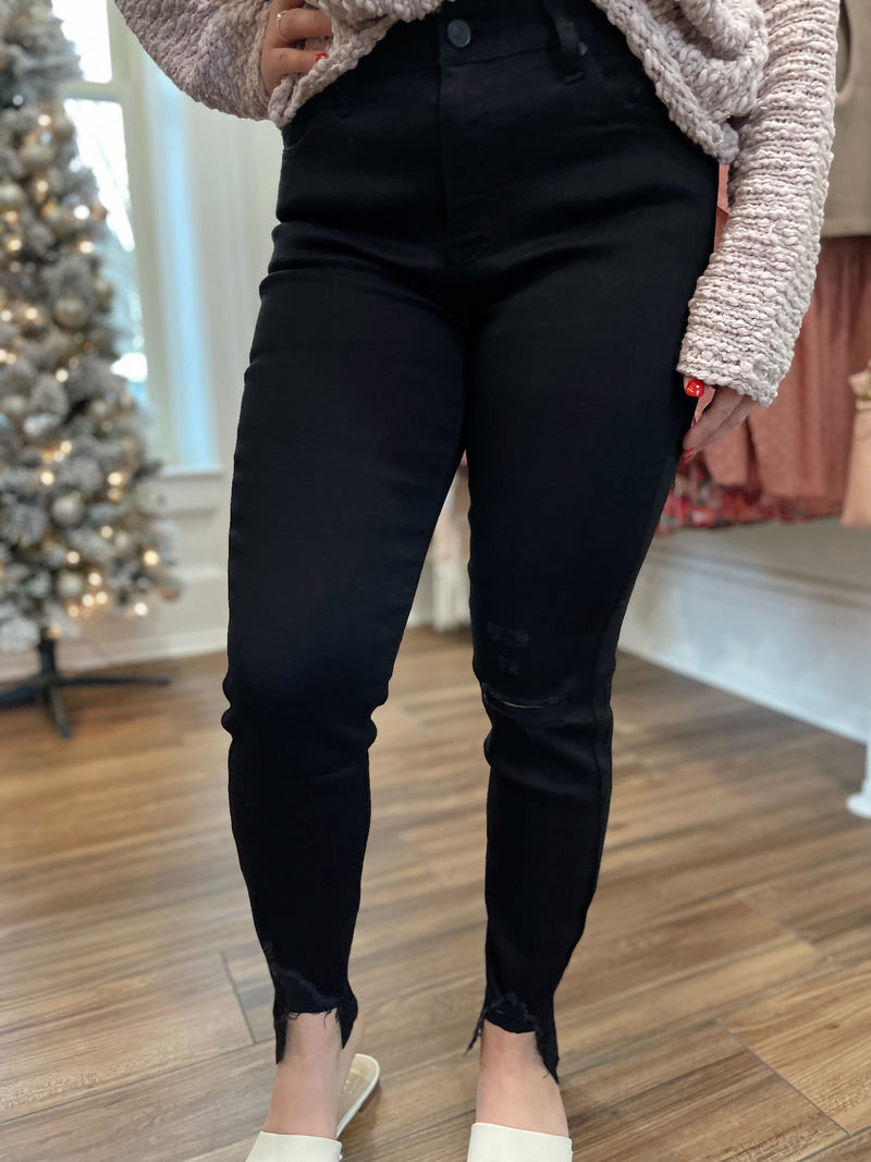 Azariah High Rise Skinny Jean-Black