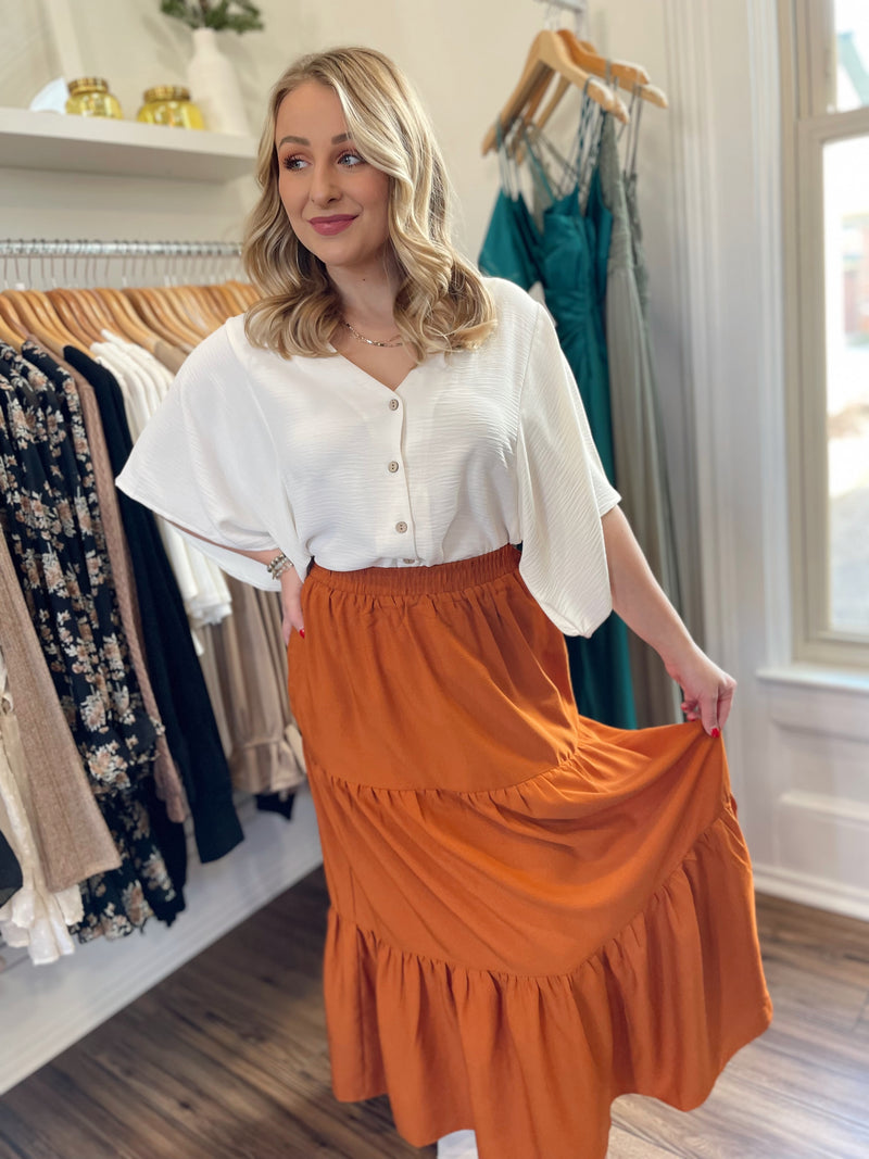 Frankie Tiered Maxi Skirt-Amber