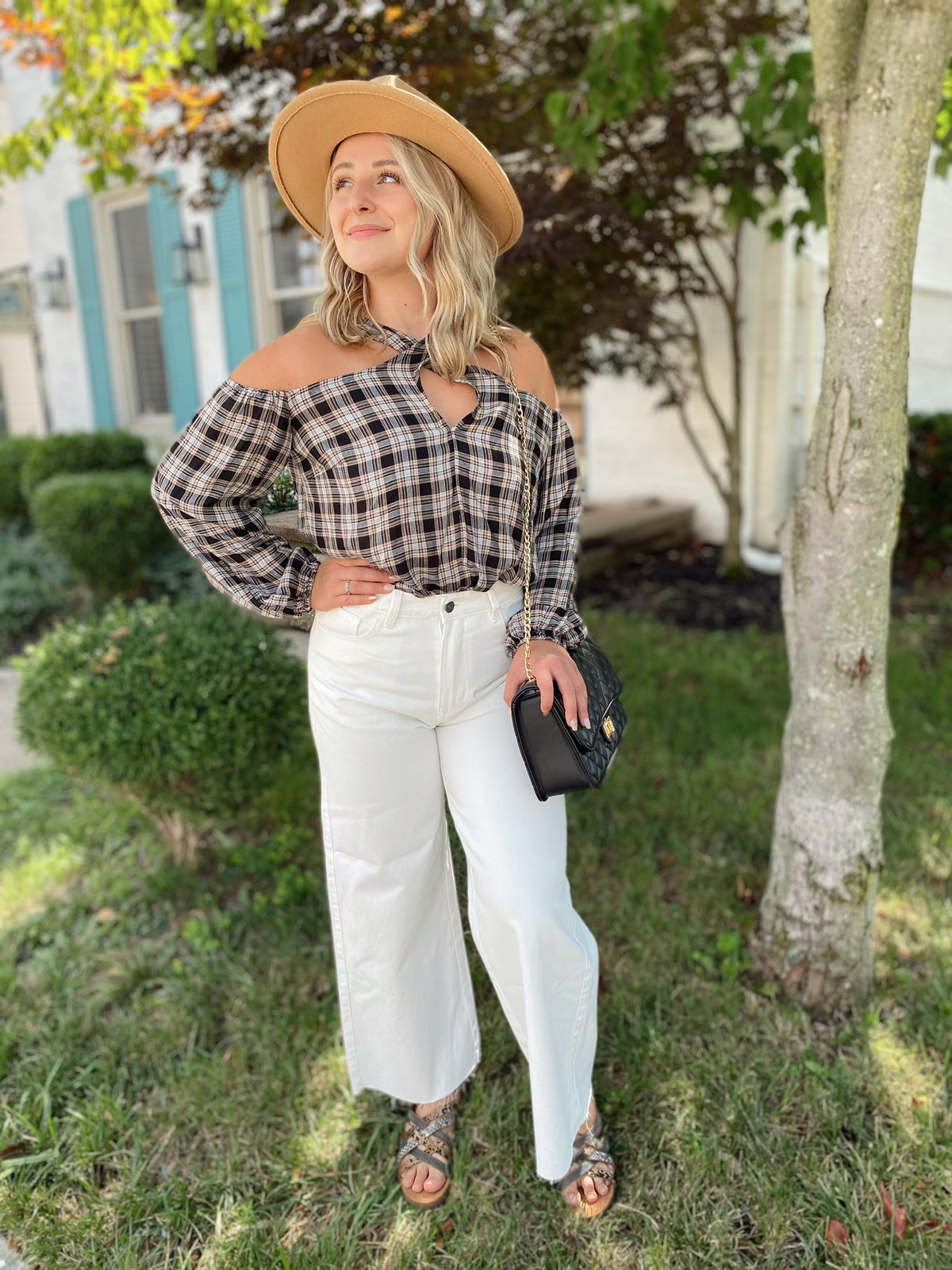 Dani Plaid Halter Neck Top