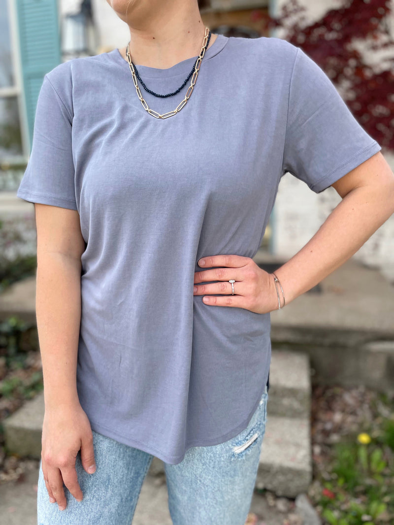 Basic Everyday Tee-Blue