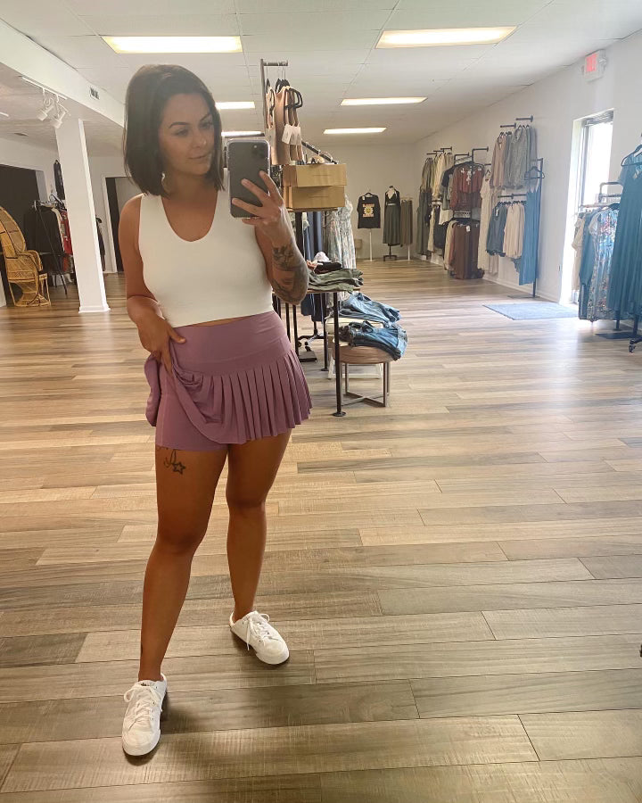 Sporty Gal Active Tennis Skirt-Purple – Golden Grace Boutique