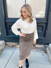 Lina Cheetah Midi Skirt