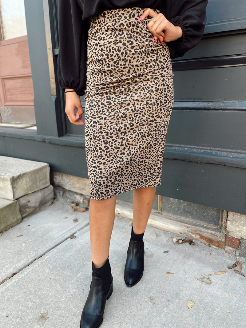 Lina Cheetah Midi Skirt