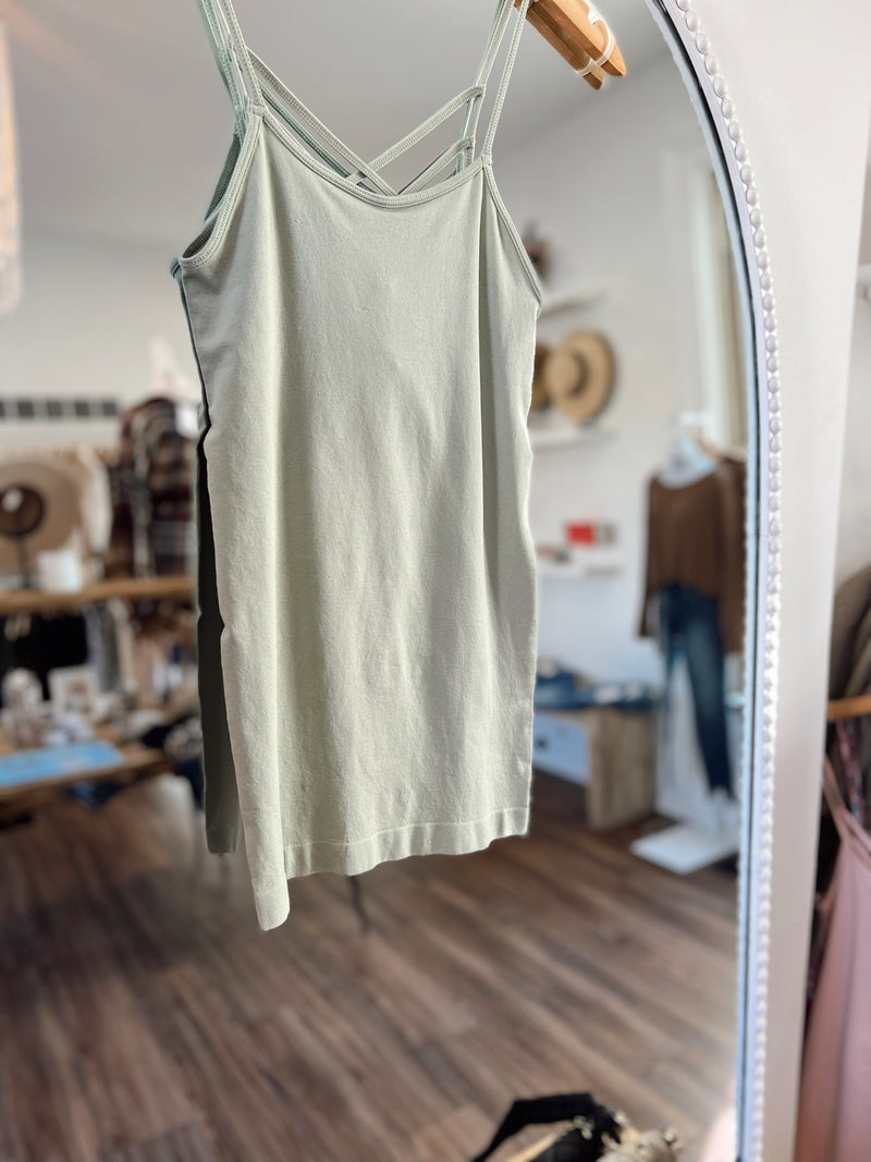 Polley Seamless Tank Top- Sage