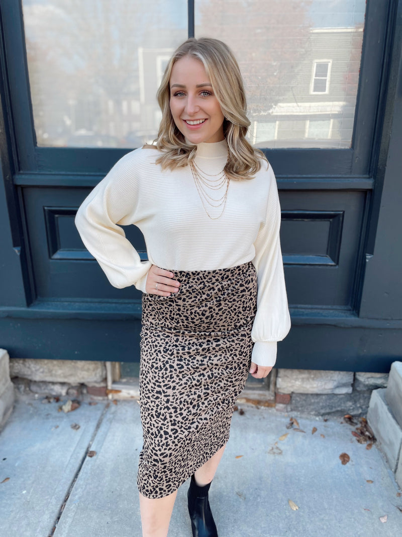 Lina Cheetah Midi Skirt