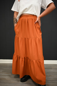 Frankie Tiered Maxi Skirt-Amber