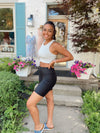 Get It Girl Faux Leather Biker Shorts