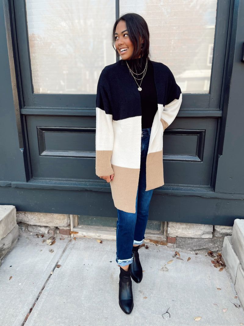 Cool Nights Color Block Cardigan