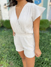 Alianna Textured Surplice Romper