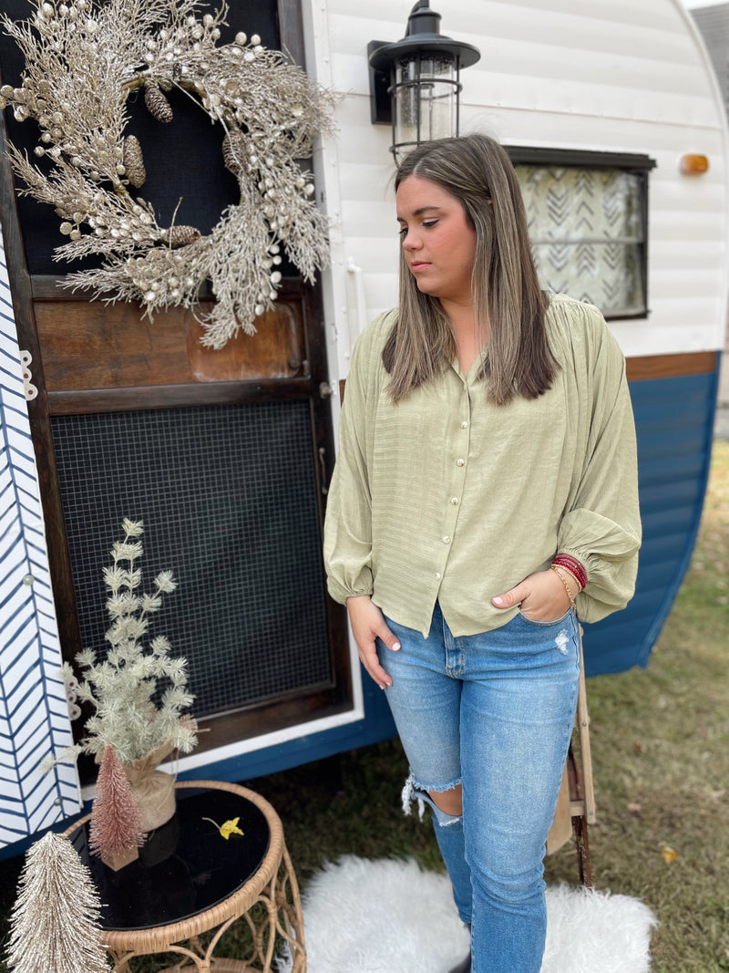 Austen Textured Button Down Blouse