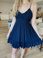 Ambry Smocked Dress-Navy