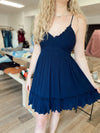Ambry Smocked Dress-Navy