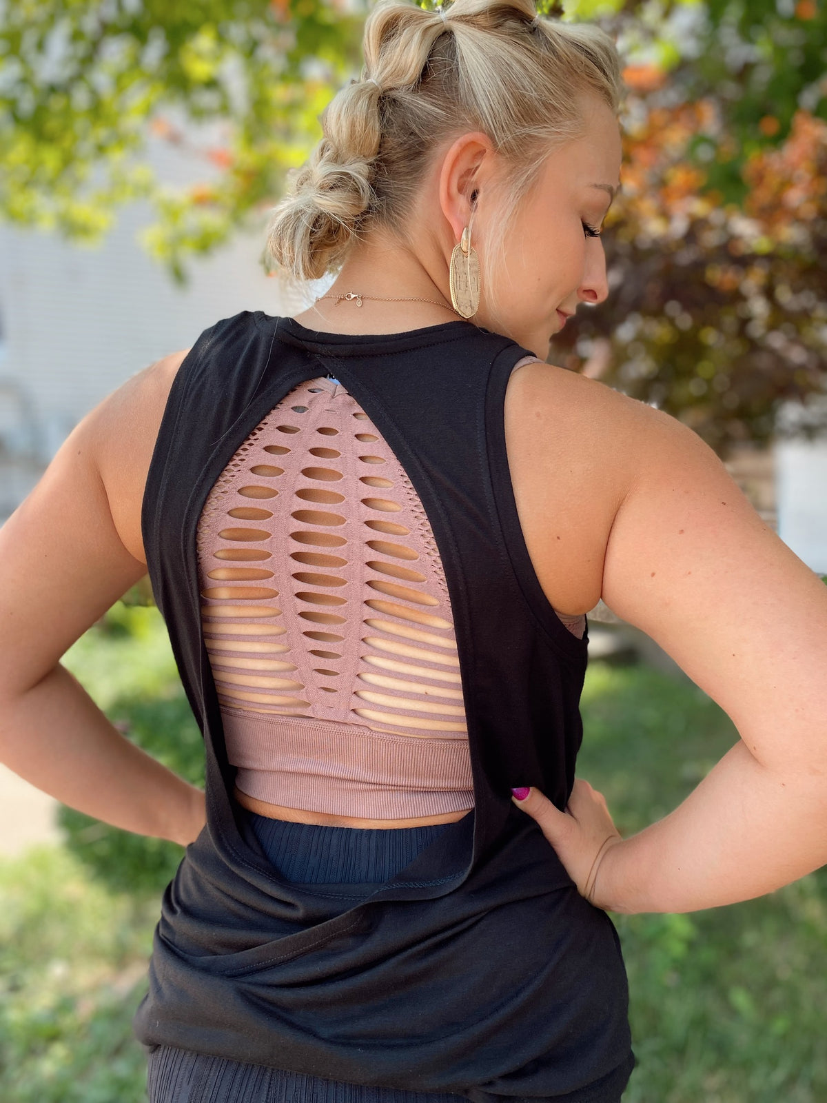 Kataleya Laser Cute Sports Bra-Mauve