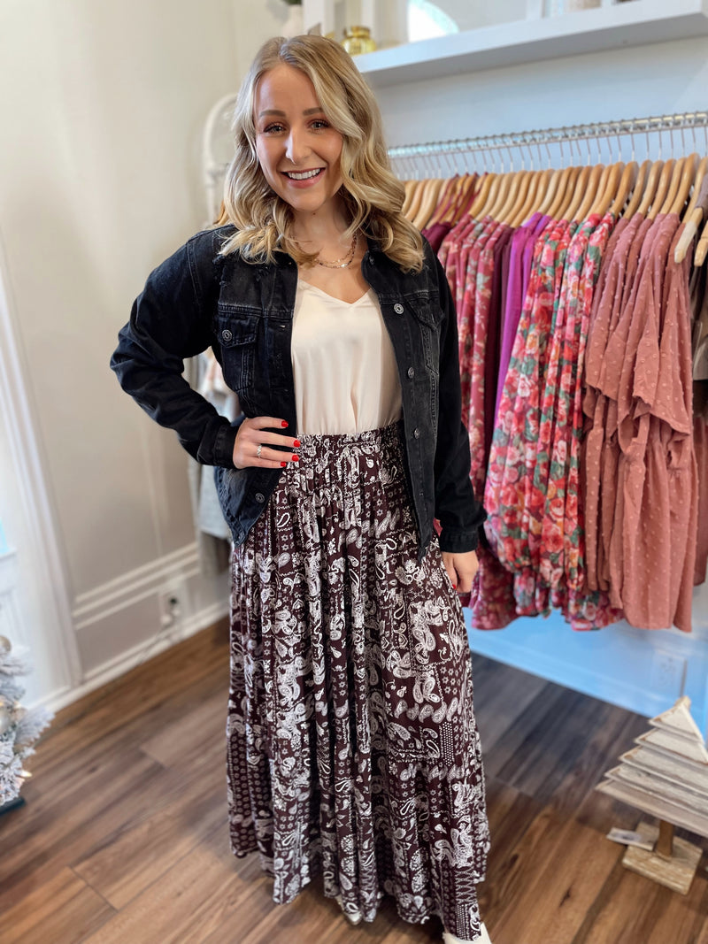 Boho Paisley Maxi Skirt