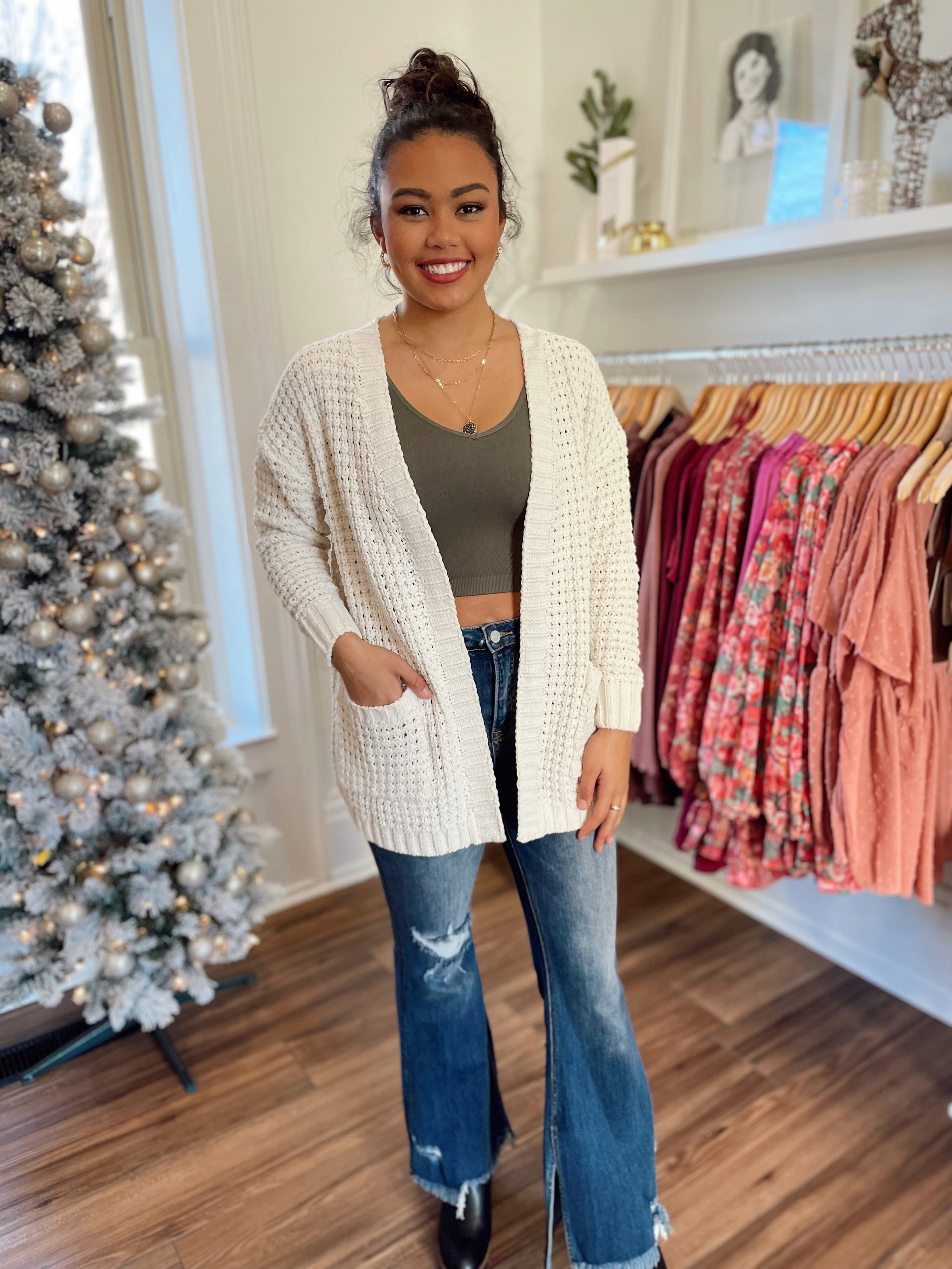 Curl Up by the Fire Cardigan-Cream