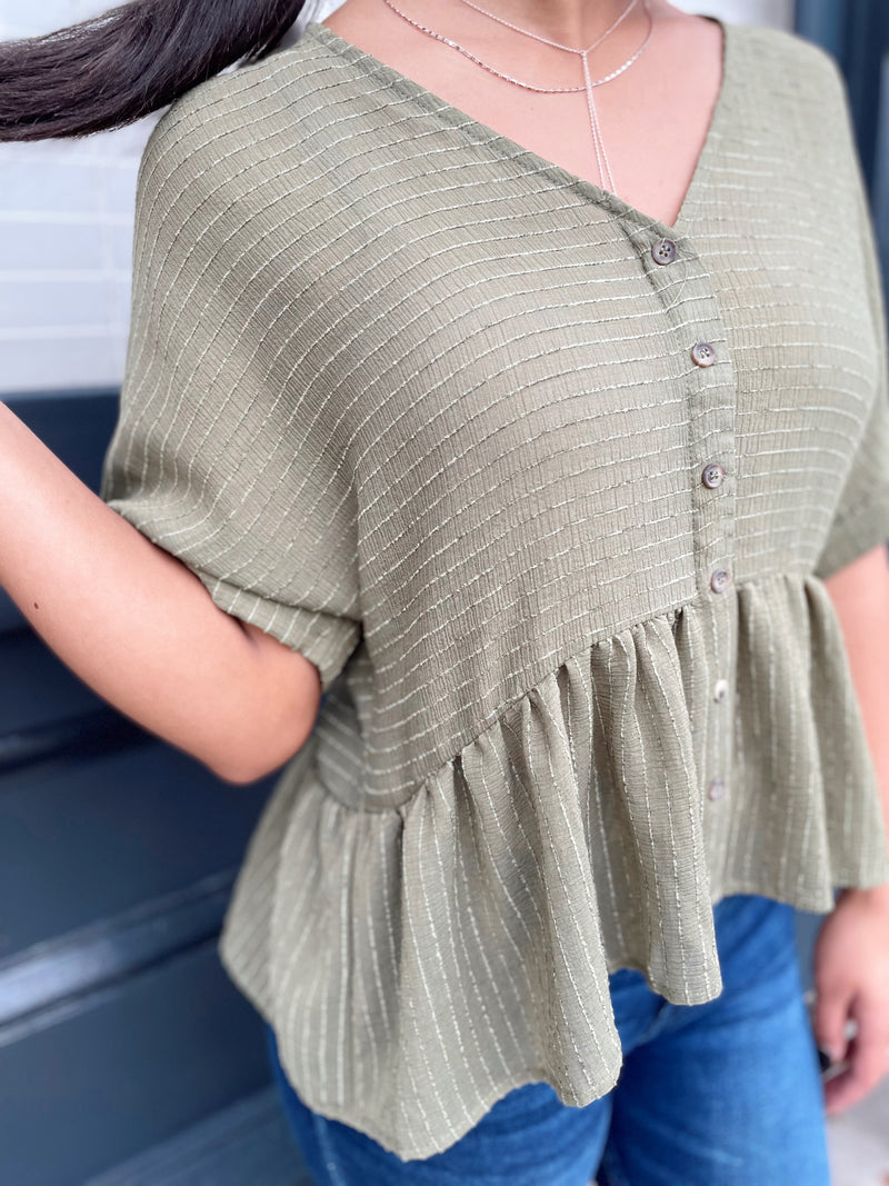 Sasha Striped Button Down Top